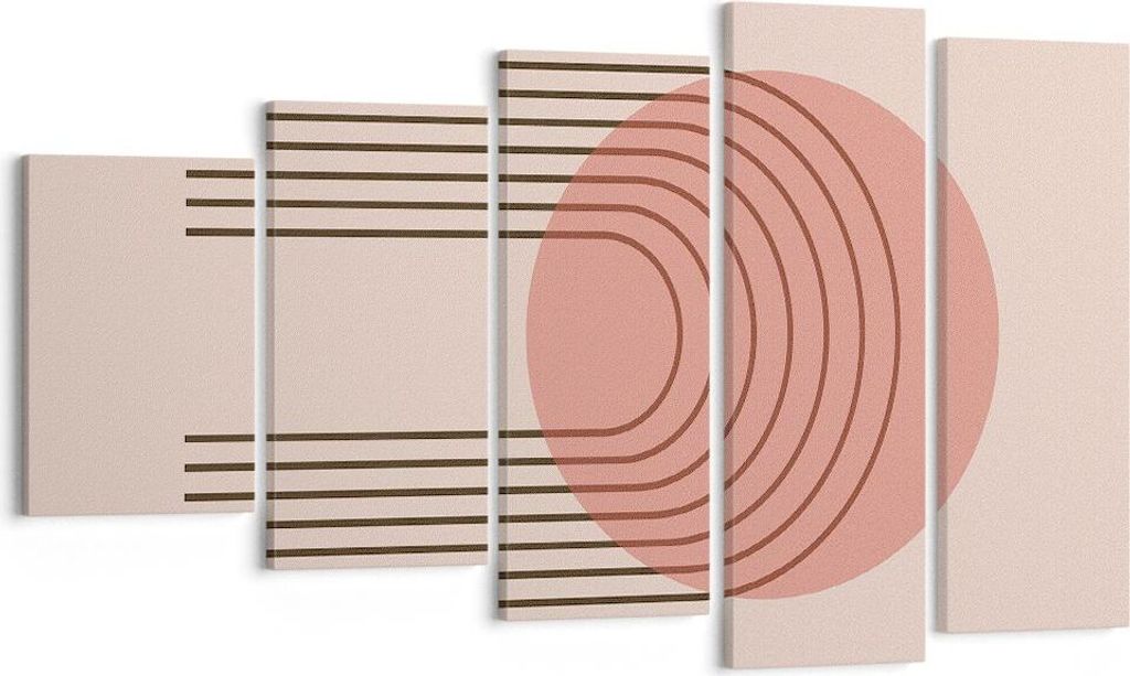 Bild auf Leinwand - Leinwandbild - 5 Teile - Abstraktion Minimalismus Kreide - 100x60cm - Wand Bild - Wanddeko - Wandbilder - Leinwanddruck - Bilde...