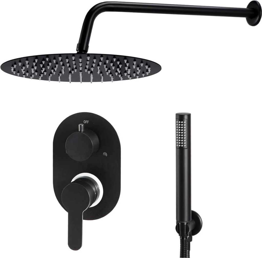 vidaXL Duschsystem Edelstahl 201 Schwarz