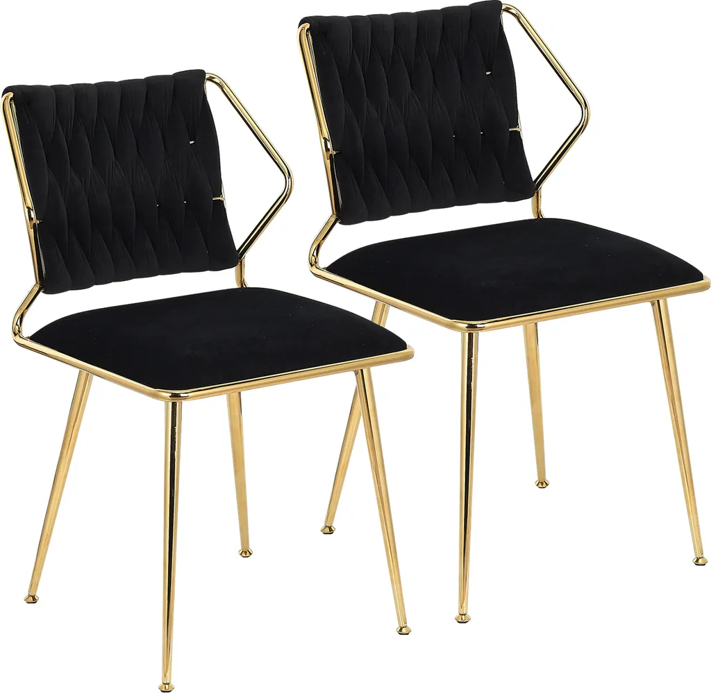 Fauteuil lounge et chaise de cuisine en velours noir avec pieds robustes