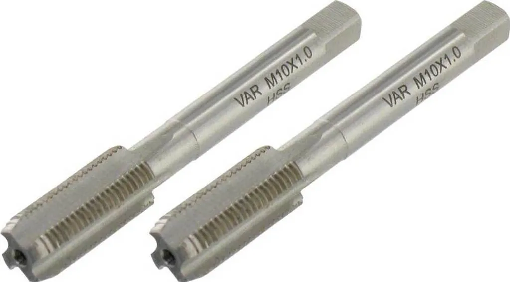 Var Tarauds mâles pour cadres de vélo M10x1,0 Argent Lot de 2 pièces