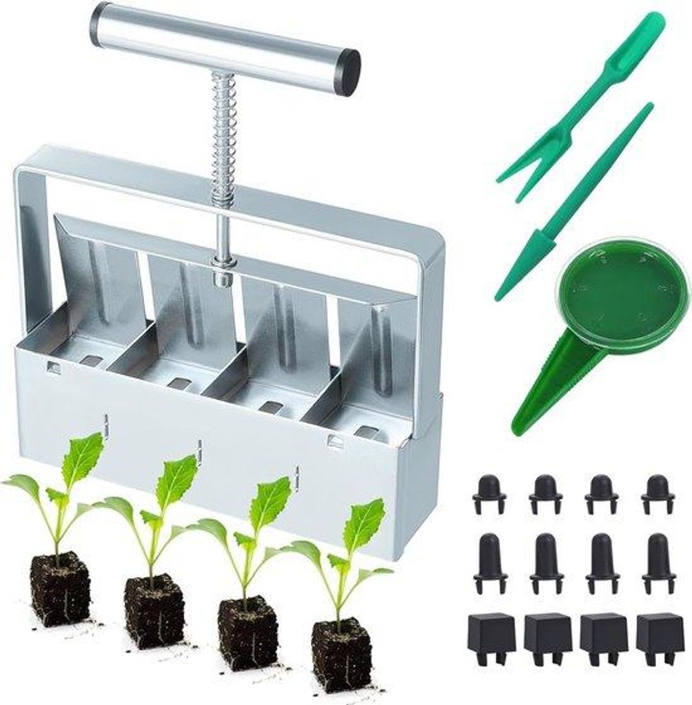 Handgezaaide Bloemzorgset Van 8 Met Zaaiset En Mini Zaaimachine (5 cm)
