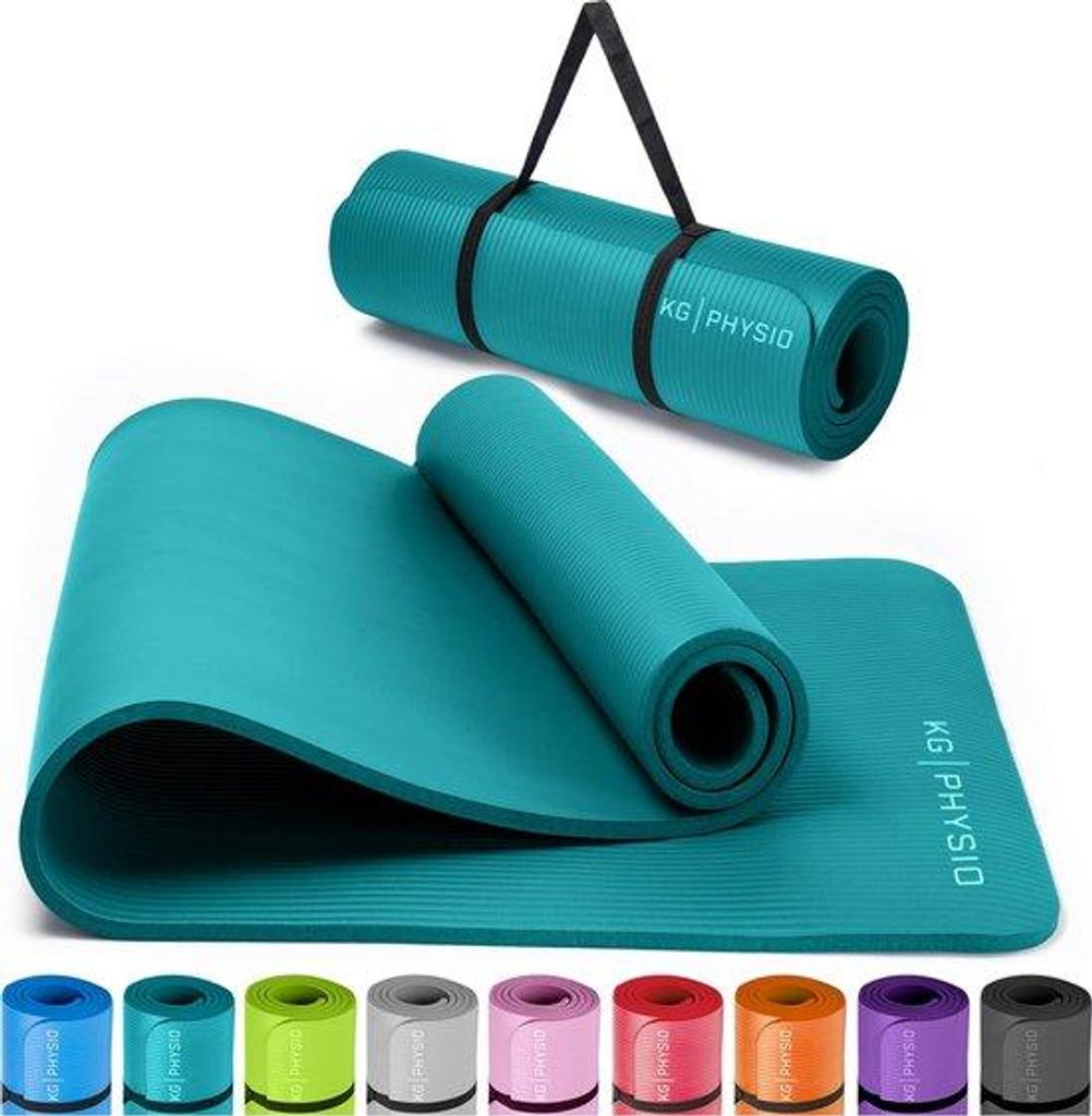 Antislip-Yoga-Mat mit Schulterband - Fitnessmat für Yoga, Heimtraining, HiiT und Pilates - 183 cm x 60 cm x 8 mm