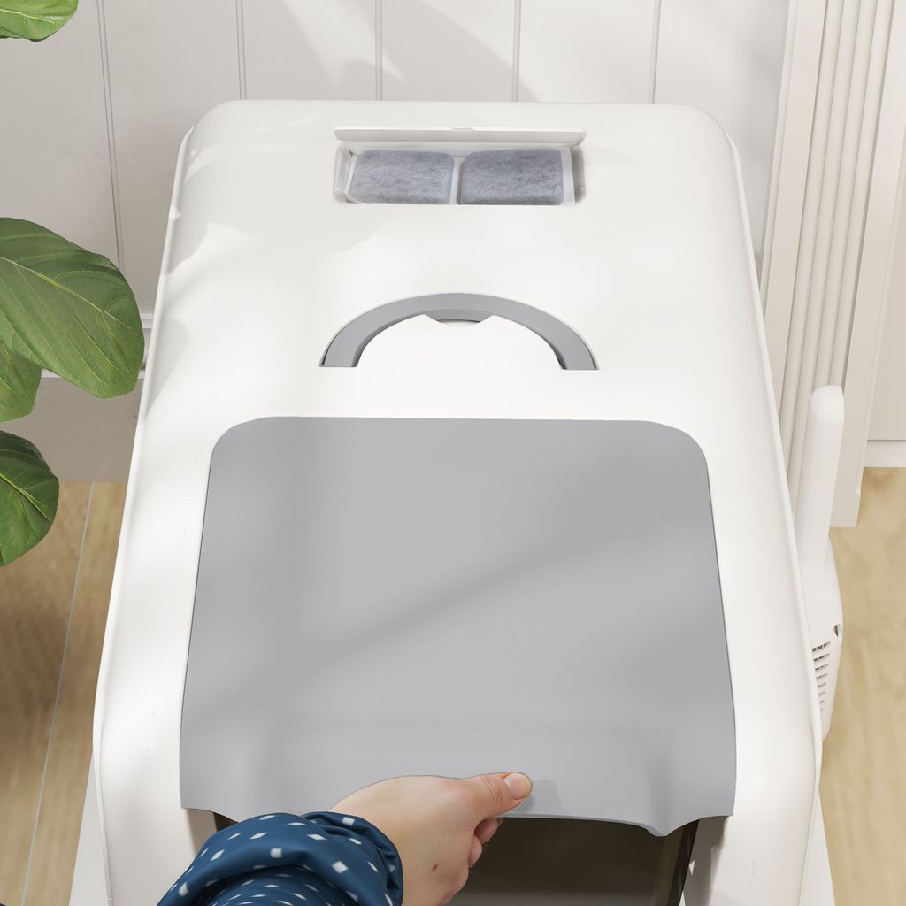 PawHut Katzenklo, Katzentoilette mit Deckel, Wanne aus Produktbild 9