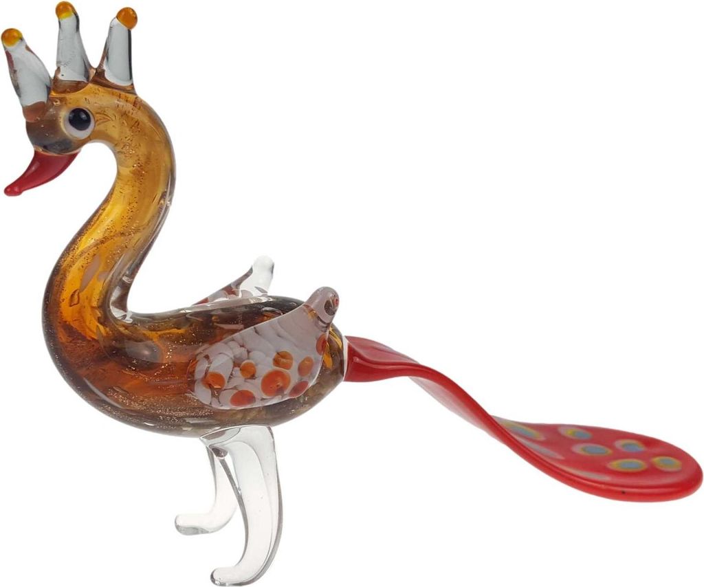 Figur Glas Murano-Stil Pfau Miniatur