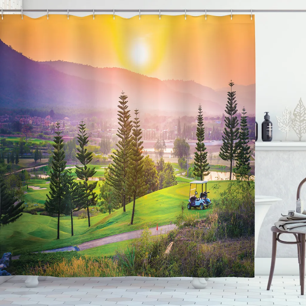 Tenda da Bagno Golf ABAKUHAUS: Colori Tramonto e Tessuto Igienico