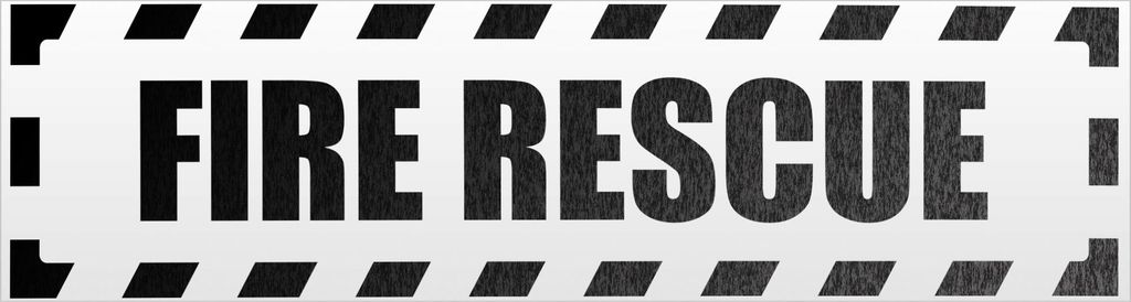 Kiwistar Fire Rescue gestreift Magnetschild Schild magnetisch - 30cm Schwarz - reflektierend - Magnetfolie für Auto PKW Kfz