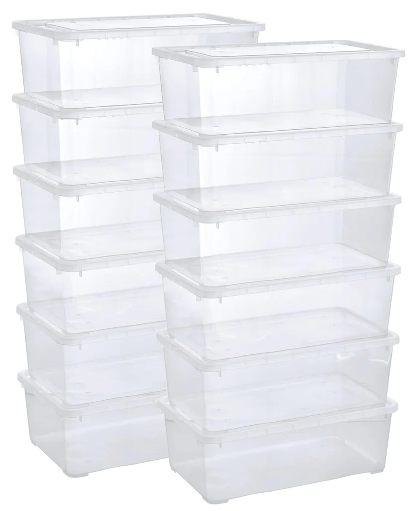 Boîtes de rangement transparentes 5L : stop au désordre avec ce lot de 12