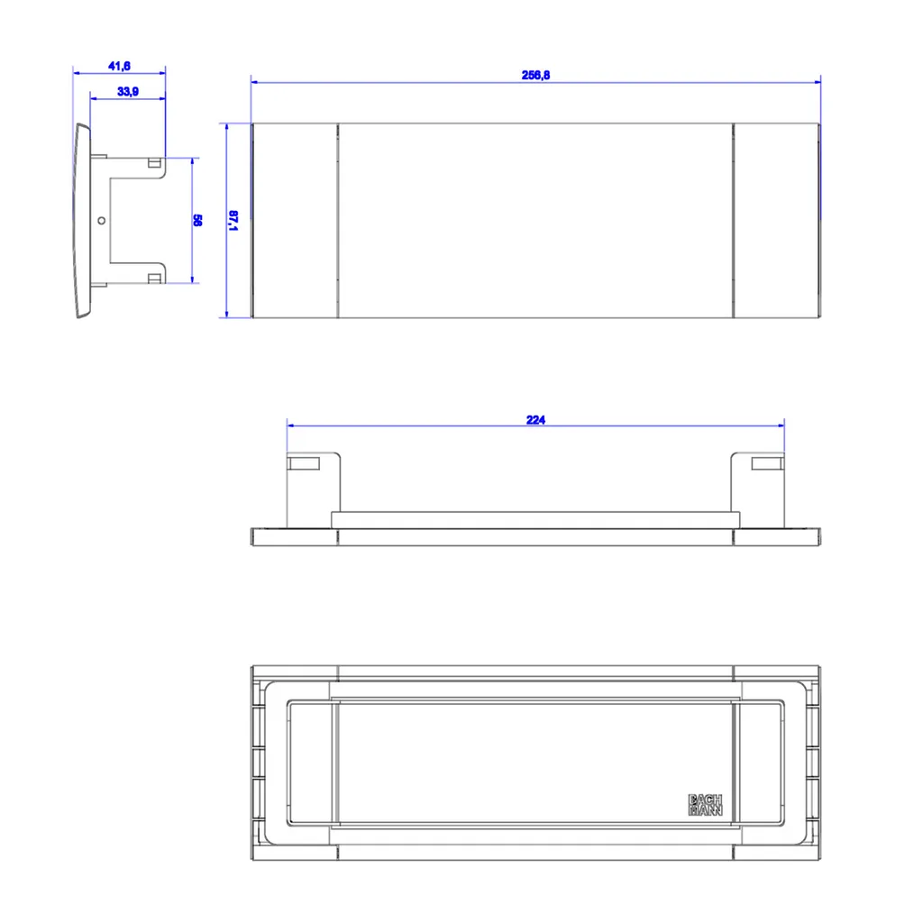 BACHMANN Power Frame Cover Triple Noir Boîtier de Table Encastrable Pro - 2
