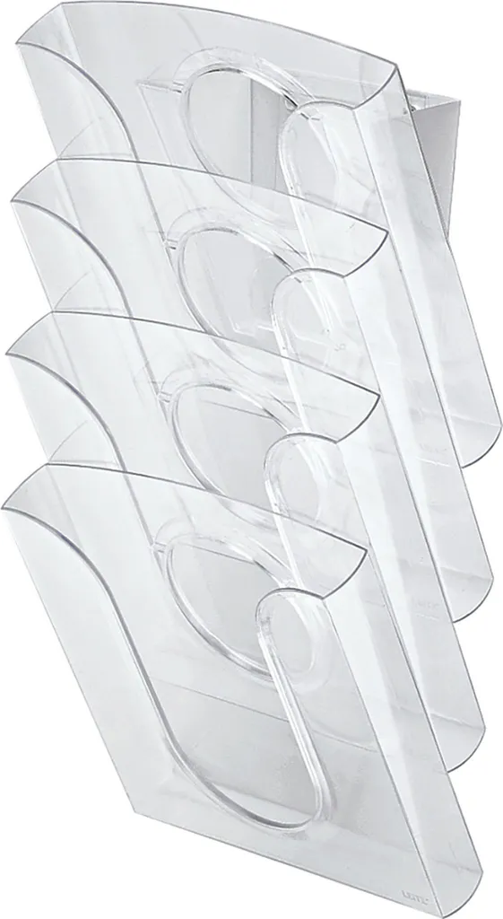 Présentoir de prospectus transparent 2-en-1 avec fixation murale LEITZ Set
