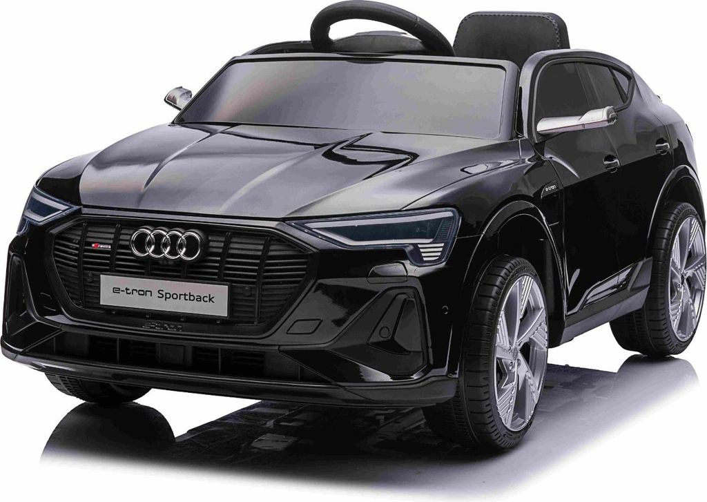 Elektrisches Kinderauto Audi E-tron Sportback 12V, schwarz, breiter Einzelsitz mit Dreipunkt-Sicherheitsgurt, 2,4 GHz Fernbedienung, USB/AUX-Eingan...