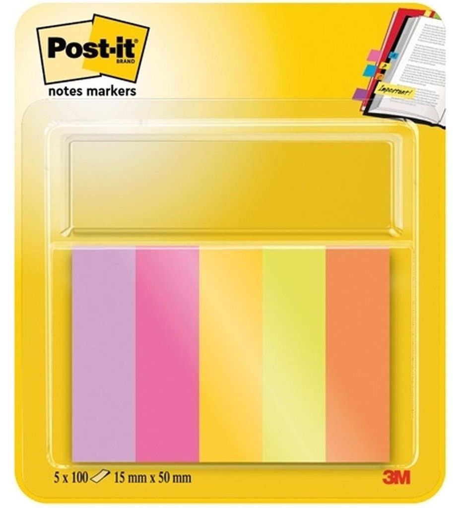 3M 7100259441 Klebezettel Rechteck Grün, Orange, Pink, Violett, Gelb 50 Blätter Selbstklebend