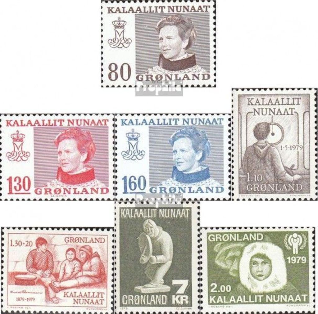 Briefmarken Dänemark - Grönland 1979 Mi 112-118 Produktbild 