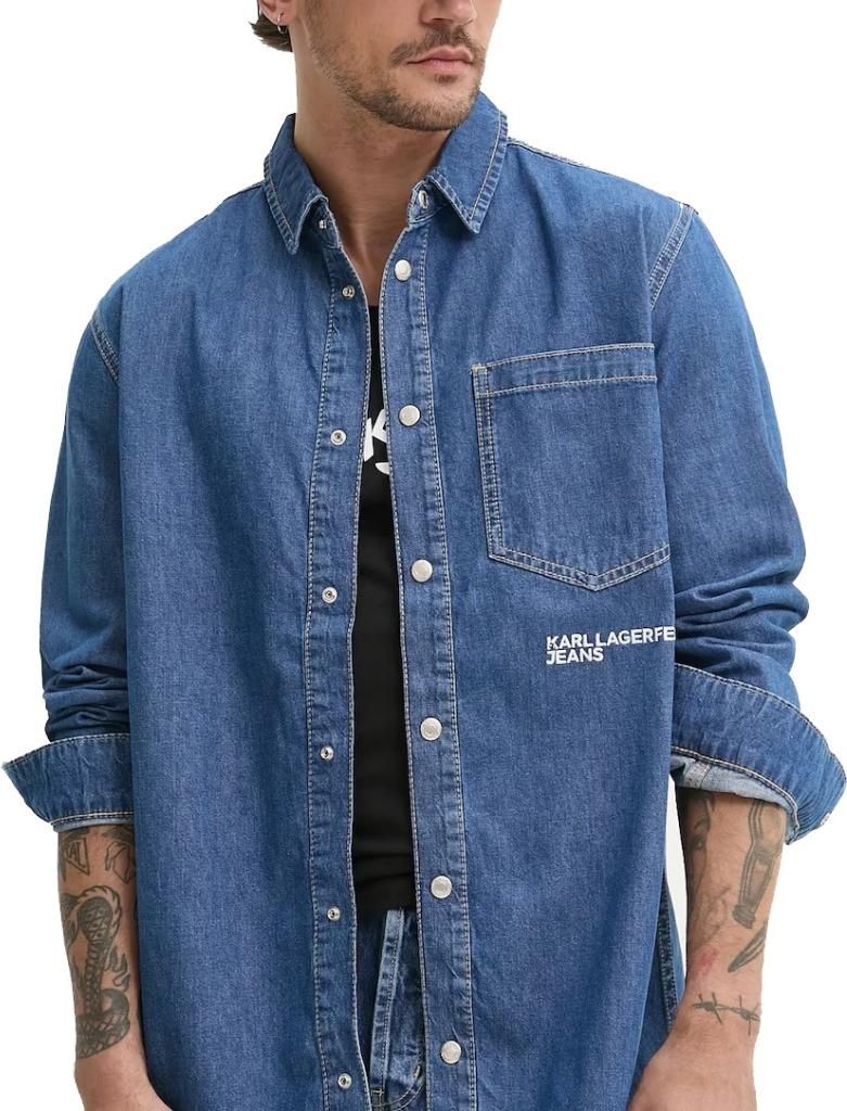 KARL LAGERFELD JEANS KLJ REGULAR DENIM SHIRT Blau