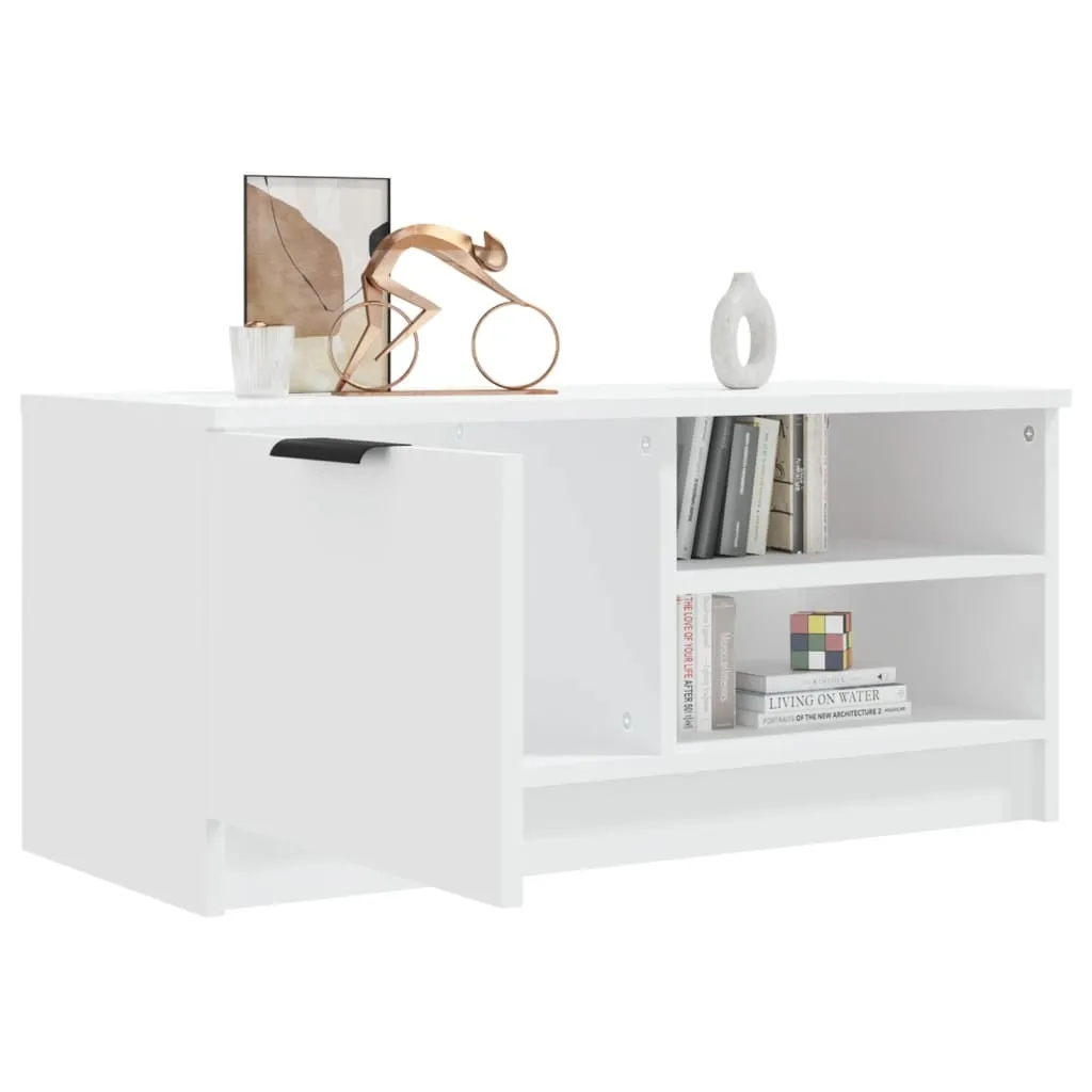 Mobile Porta TV Bianco 80cm - Legno Multistrato Moderno per Soggiorno - 4