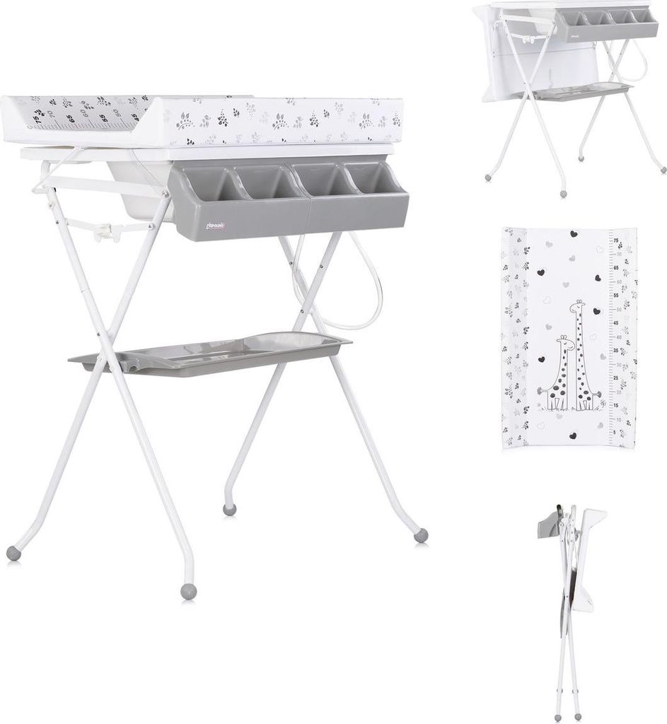 CHIPOLINO Badewanne mit Wickelauflage und Stä nder Aqua Giraffe
