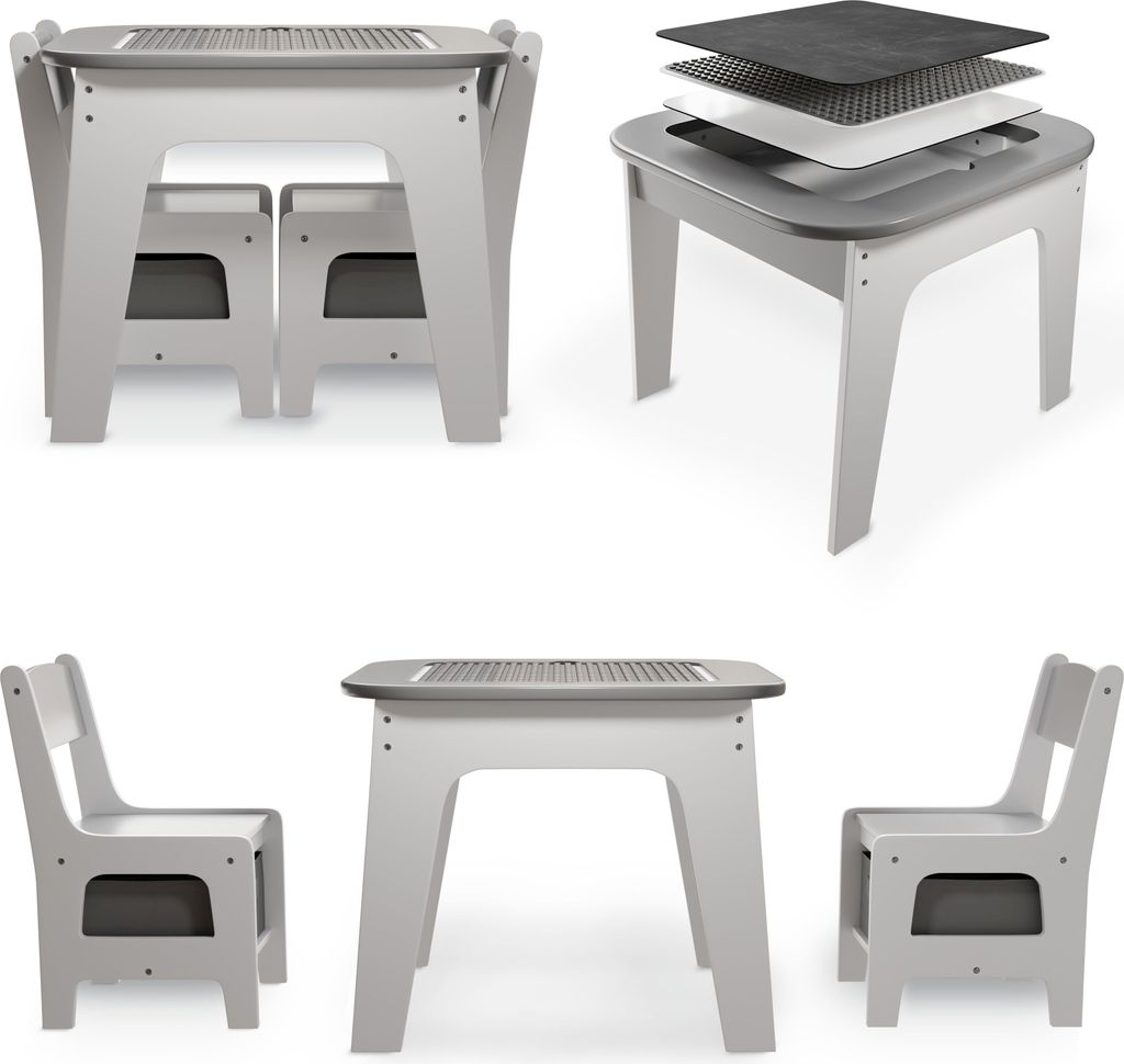 Juskys Kindersitzgruppe Milou - Set mit 2 Stühlen, Tisch & Produktbild 
