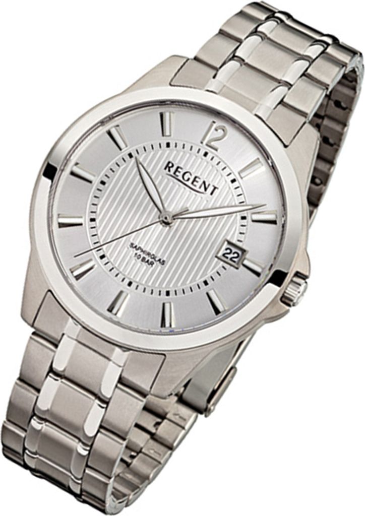 Regent Armbanduhr silber F-554 Herren Analog-Titanuhr Produktbild 