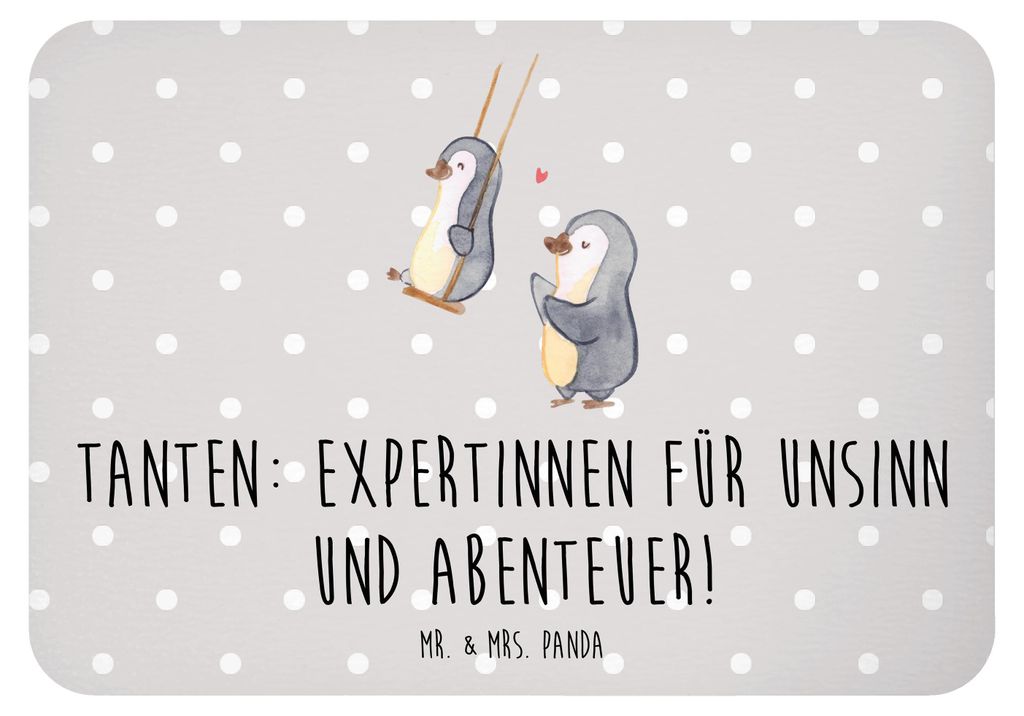 Mr. & Mrs. Panda magnet Tante Abenteuer - Grau Pastell - Geschenk, zettelhalter, Kühlschrankmagnet, Familienbande, Familie, whiteboardmagnet, spie...