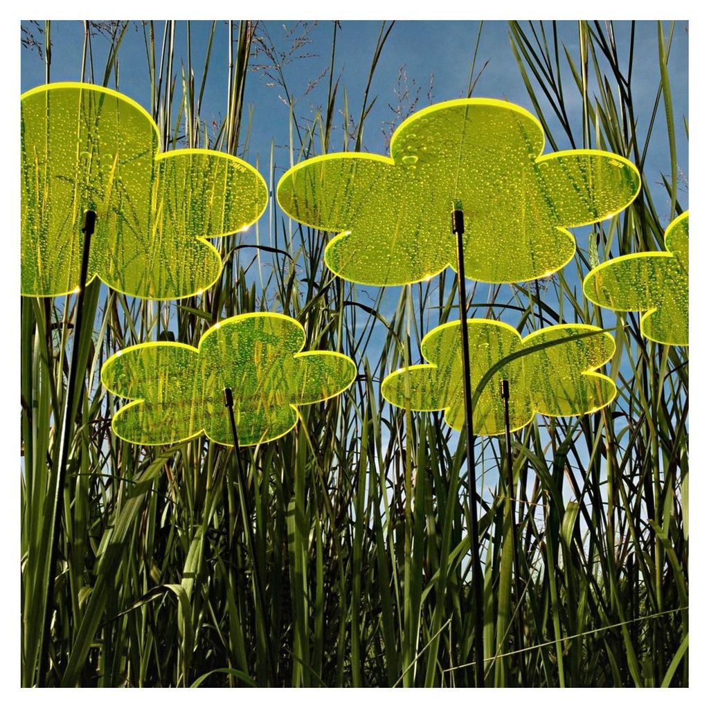 Sonnenfänger Blumen in GELB, 3 Stück mit 10 cm Durchmesser und 35 cm Schwingstäben