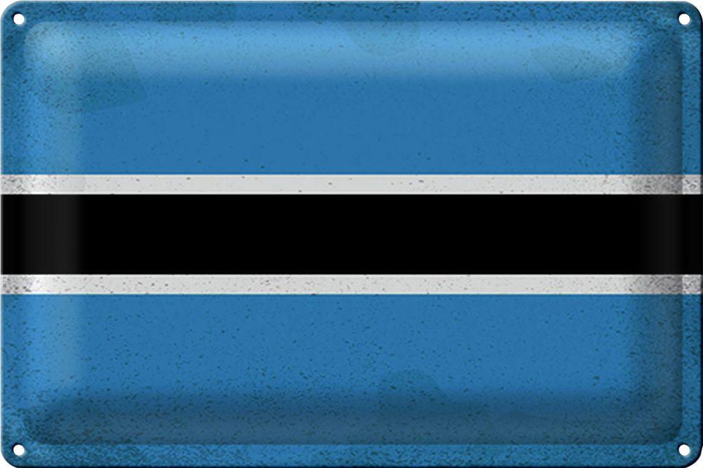 Blechschild Flagge Botswana 40x30cm Flag Botsuana Vintage