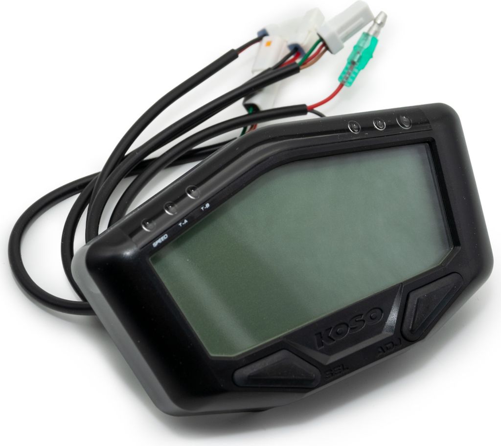 Koso Tachometer DB-02R Black Line, digitales Display, Speed / Odo / Trip / RPM / Temperatur, mit Zulassung, universal für Baja Retro RT, Baotian B...