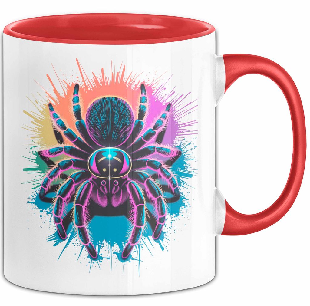 Spinne Vogelspinne Tier Tasse Geschenk Lustige Geschenkidee Spruch (Rot)