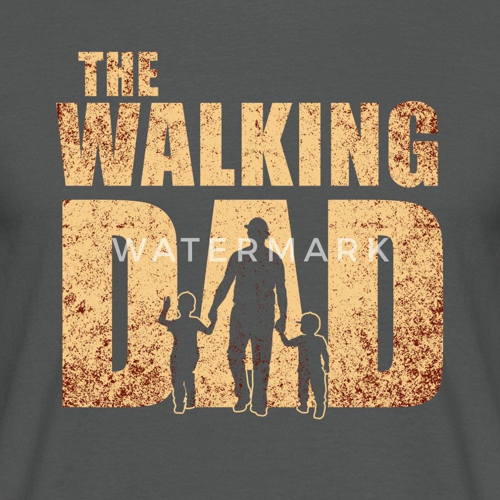 Spreadshirt The Walking Dad Vatertag Geschenk Männer T-Shirt, L, Anthrazit