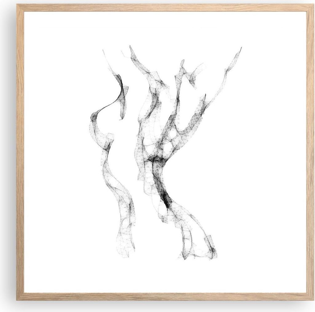 Gerahmtes Poster - Rahmen in heller Eiche - Frau Körper Nacktheit - 60x60 cm - Wand Bild - Wanddeko - Wandbilder - Kunstposter - Wandposter - Bild...