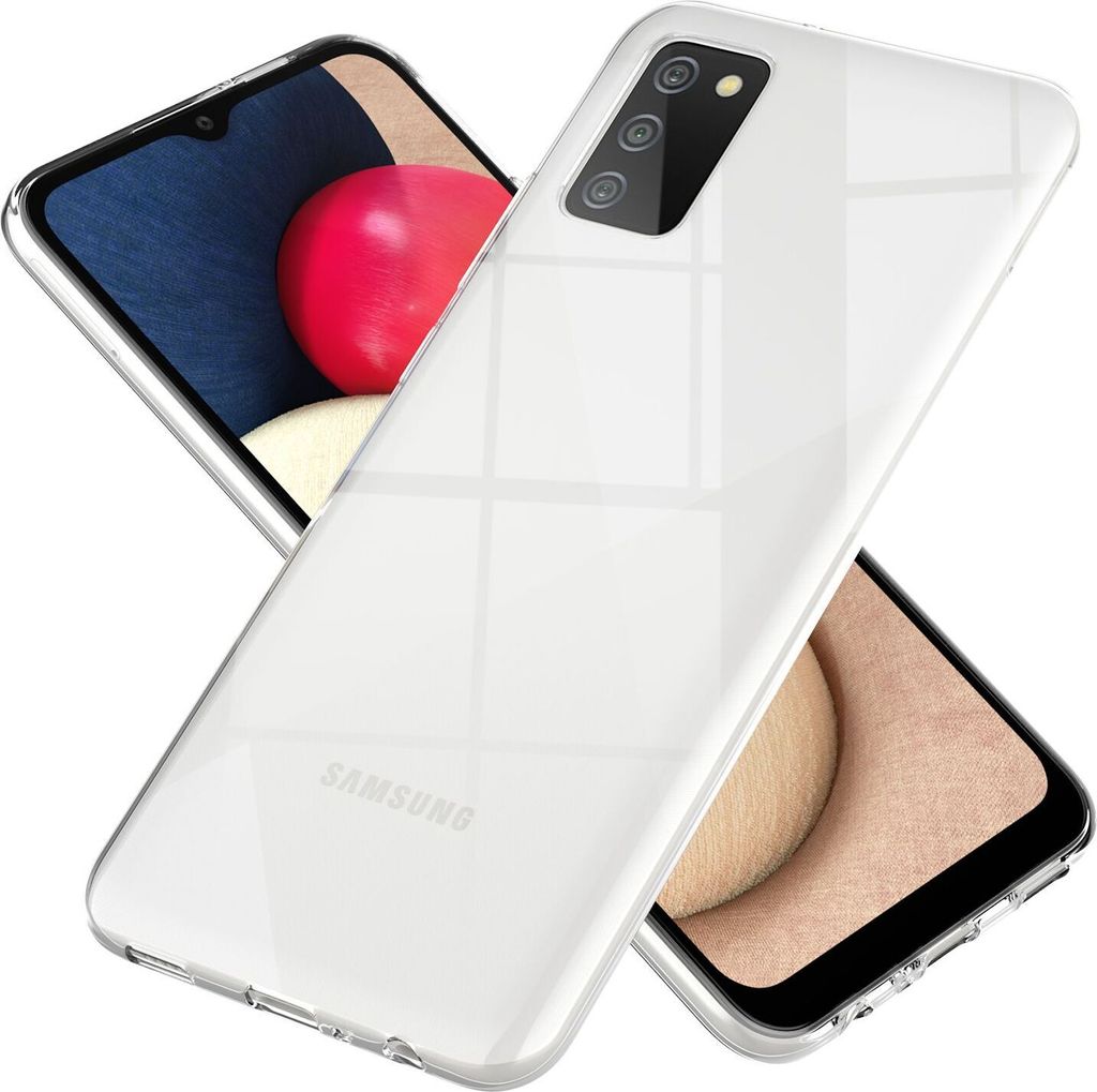 NALIA Klare Handy Hülle für Samsung Galaxy A02s, Clear Case Silikon Cover Bumper