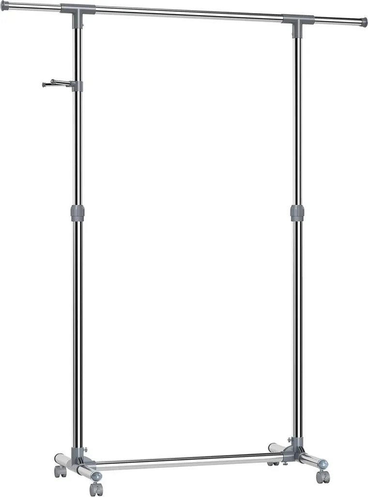 Porte-manteau extensible gris en métal robuste - Ajustable 110-190 cm