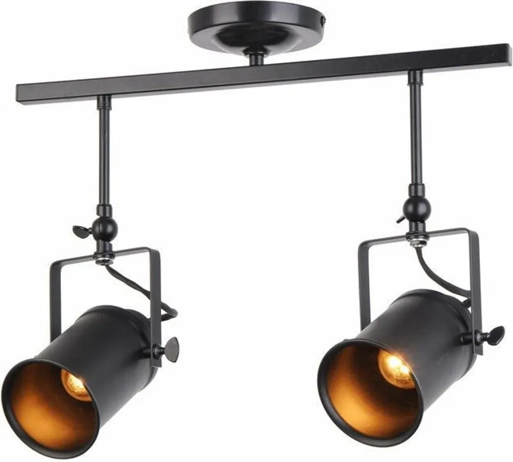 Suspension Moderne Noire Gemma Reality : Éclairage Double E27 Métal