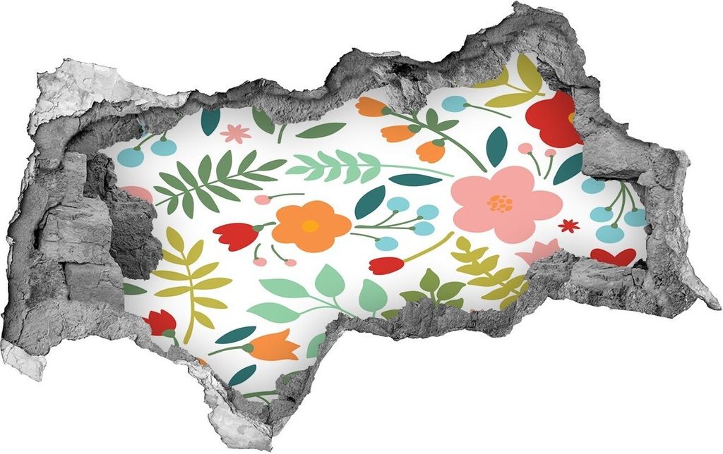Selbstklebender Loch-3D-Aufkleber 95x73 cm Blumen Illustration