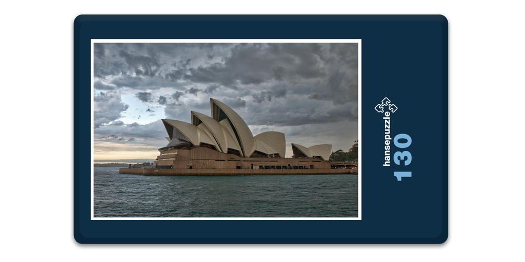 hansepuzzle 18149 - Sydney Puzzle, 130 Teile, Gebäude, 28,7 x 20,0cm mit hochwertiger Aufbewahrung, Kartonbox und wiederverschließbarem Beutel
