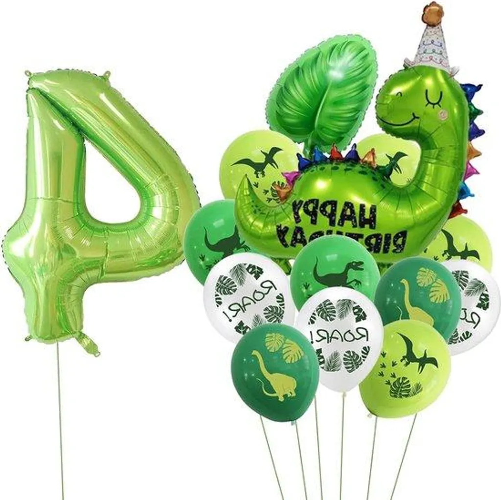 Kit Décoration Anniversaire 4 ans thème Dinosaure et Jungle Safari