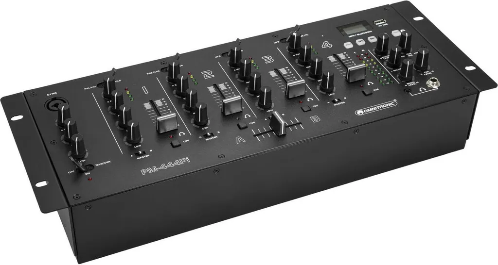 Table DJ 4 Canaux OMNITRONIC PM-444Pi : Mixez et Enregistrez via USB