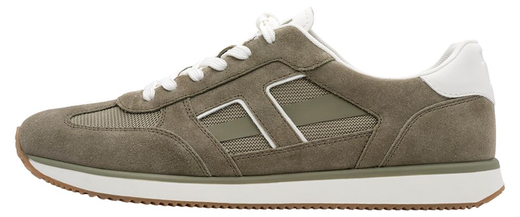 Tamaris Herren Sneaker, Grün, Leder, Größe 45, niedrige Ausführung, Absatzhöhe ca. 2,5 cm