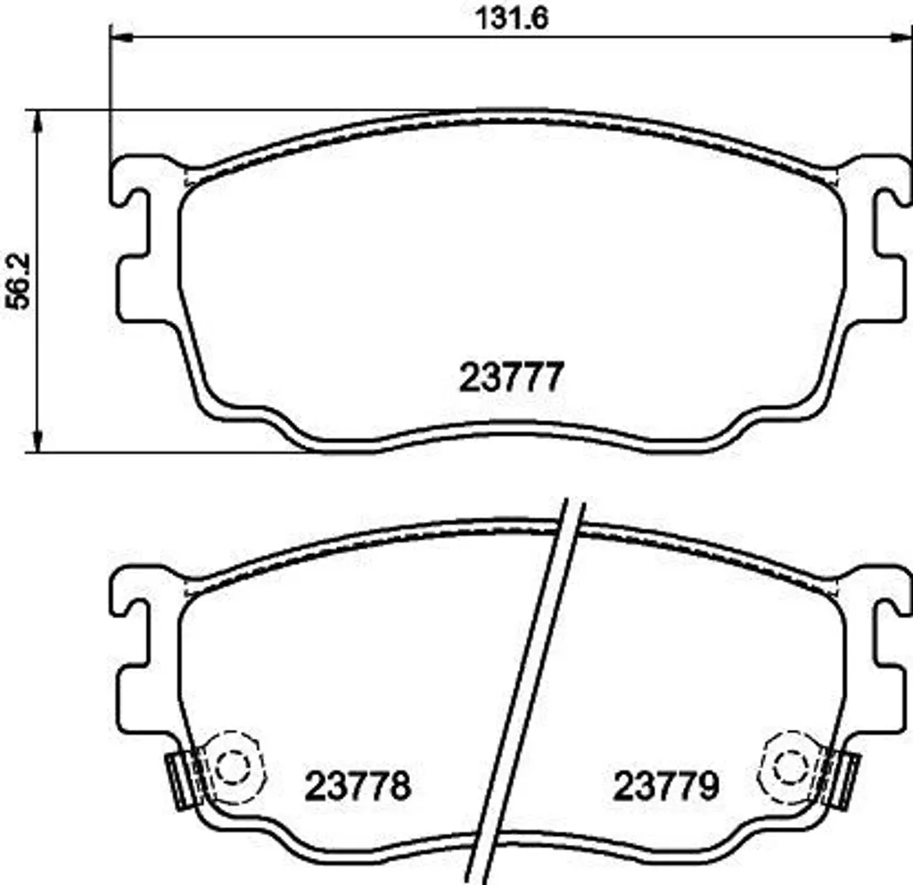 Jeu de plaquettes de frein HELLA pour Mazda Premacy CP 8DB 355 011-561