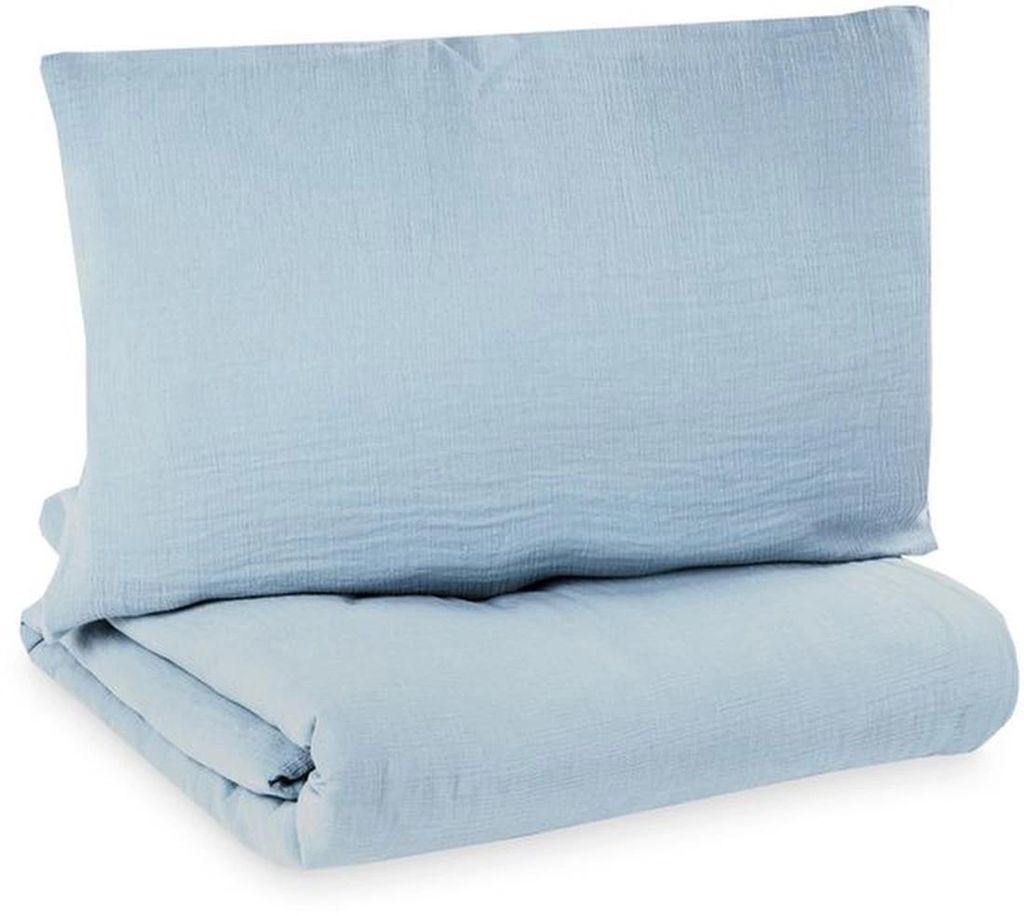 Unyqoos Bequeme Kinderbettwäsche aus Musselin-Denim mit Reißverschluss