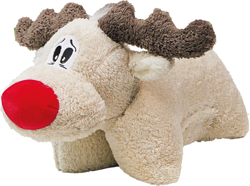 Kopfkissen "Red Nose Elch" für Hunde - Weihnachten - Kuscheln und Spielen im einem