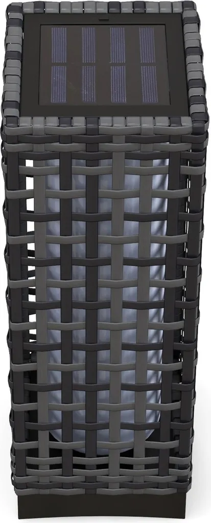 Lampada Esterno Balcone Solare: Rattan Grigio e Acciaio Anti-Ruggine