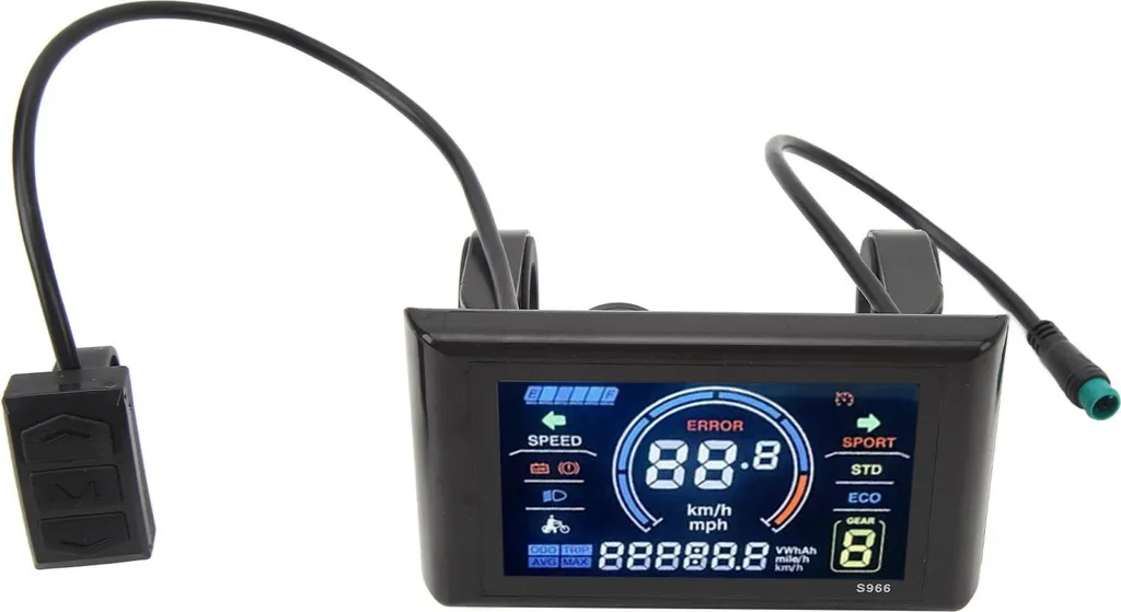 Console d'Affichage LCD pour VAE et Trottinette Électrique S966 Noir