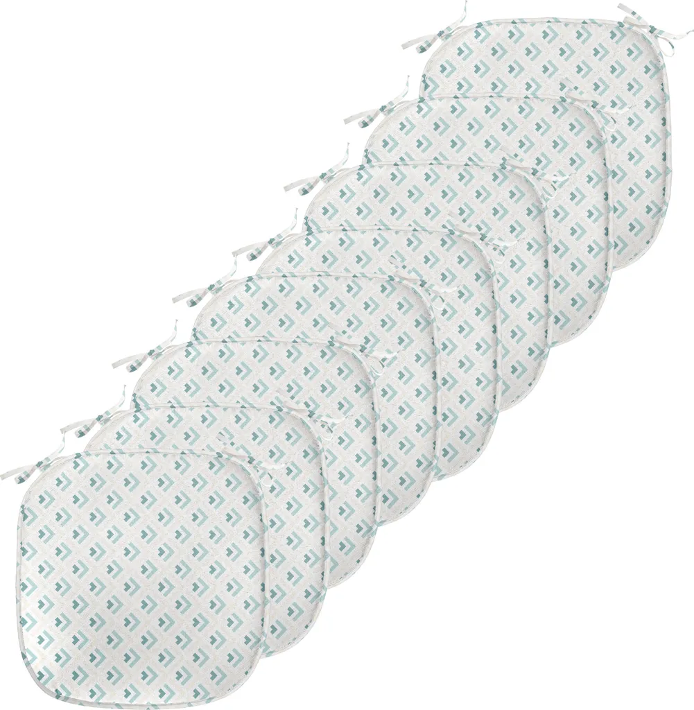 Décoration de cuisine : coussins de chaise lot de 8 imperméables turquoise