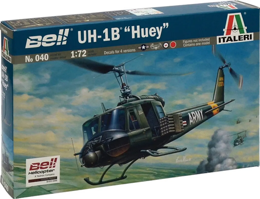 Hélicoptère Italeri UH-1B Huey 1:72 Détails Précis et Cockpit Complet