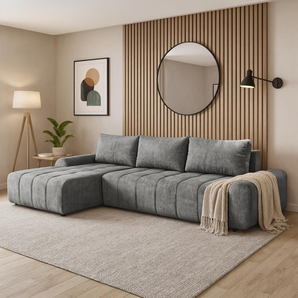 Ecksofa mit Schlaffunktion und Liegefläche: 128 x 234 cm
Breite: 290 
Höhe: 75 cm
Tiefe: 169 cm