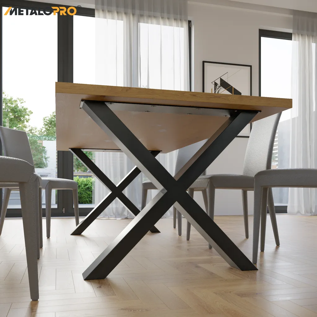 Pieds de table en métal noir style industriel pour table à manger 72cm - 9