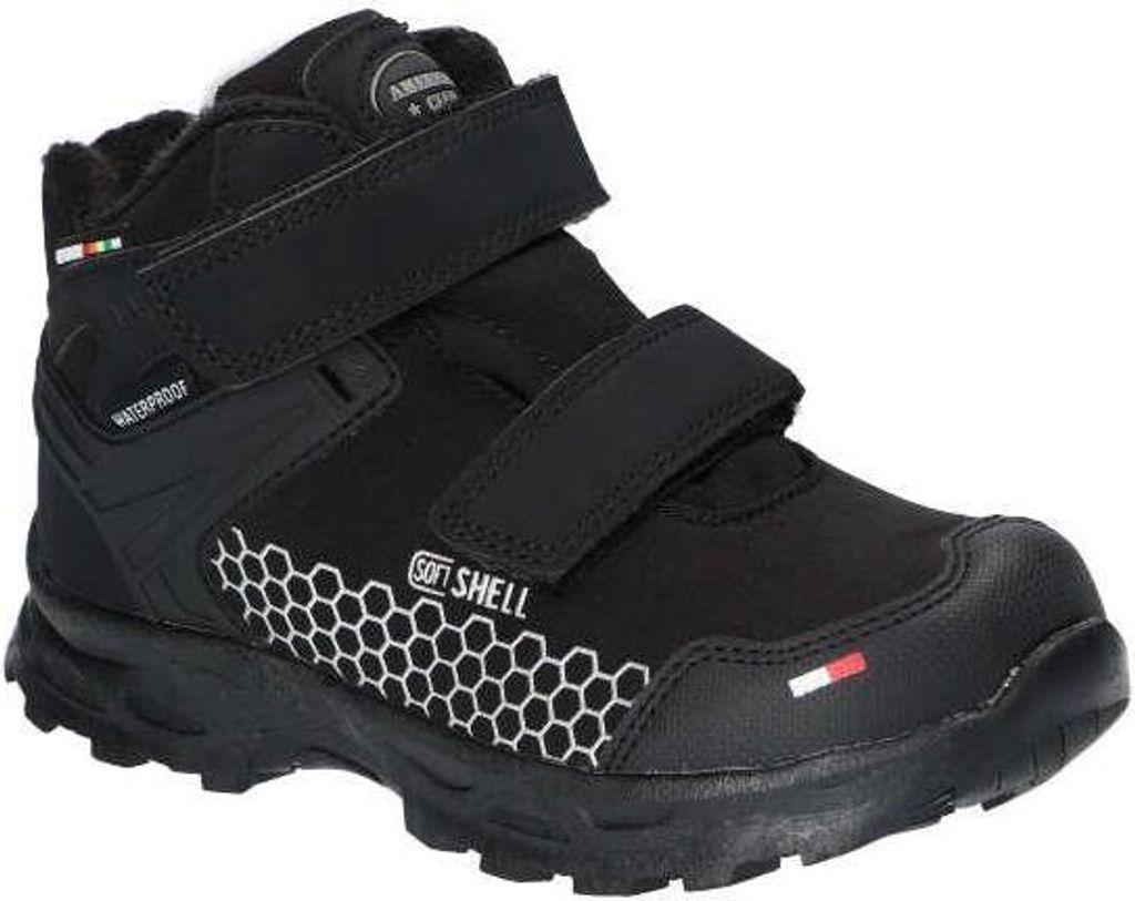 American Club Hl2622 Kinder Winterstiefel Softshell mit Klettverschluss | Gefüttert mit Fleece | Wasserdicht, Rutschfest & Warm | hochwertig Winte...