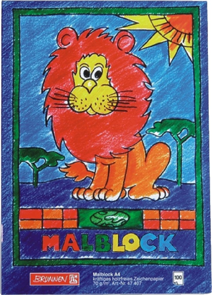 Malblock A4 70g/qm 100 Blatt Packung mit 5 Stück