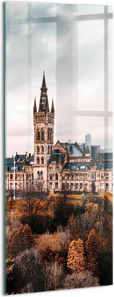 Designer Glasbild - Wandbild - Glas Bild - 50x125 cm - Universität Glasgow, Schottland