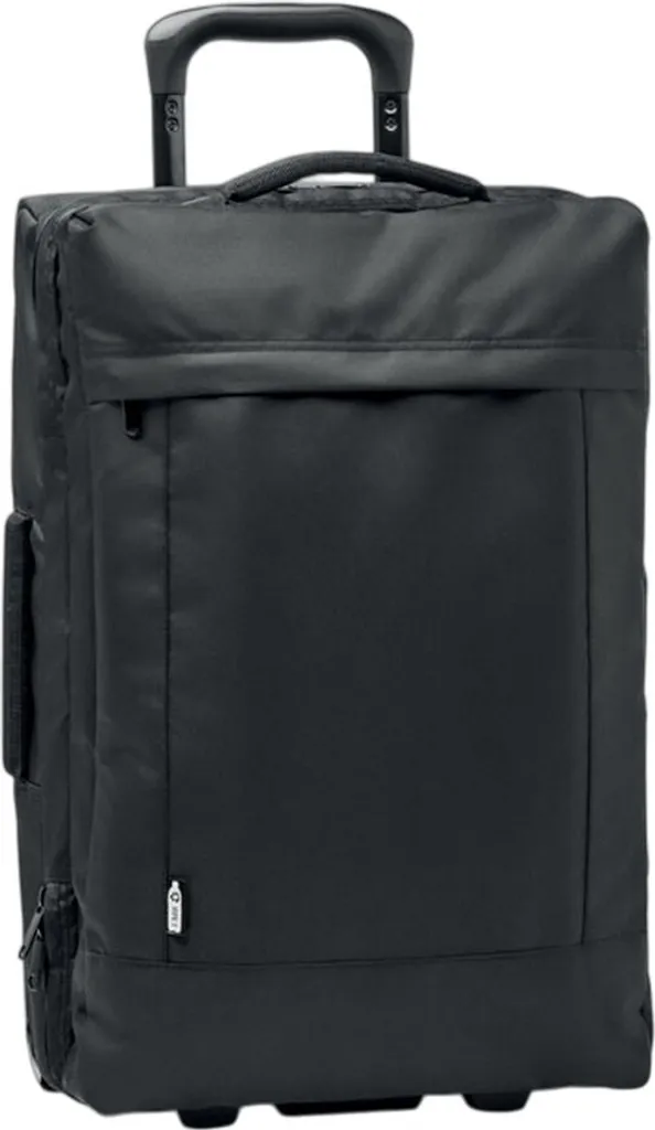 Bagage cabine trolley noir et sac de voyage écologique en rPET