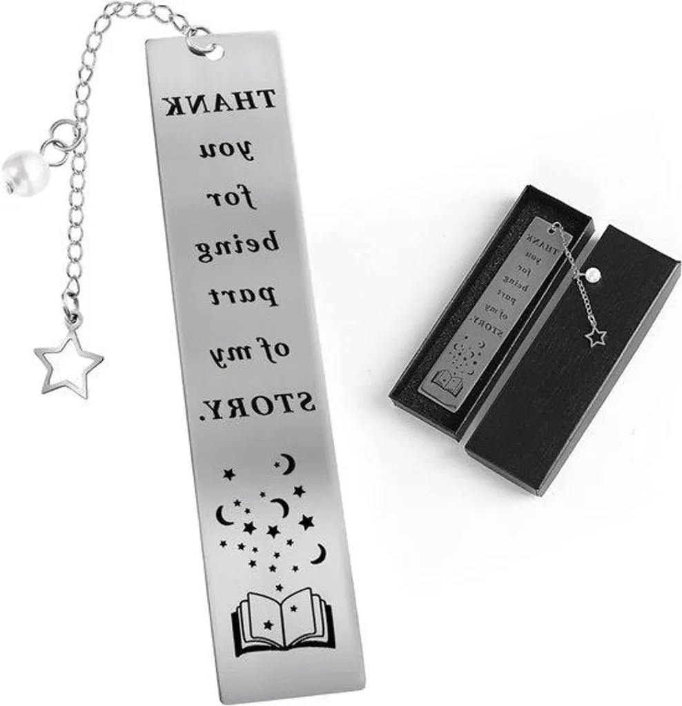 Cadeau de remerciement enseignant : marque-page gravé avec son pendentif